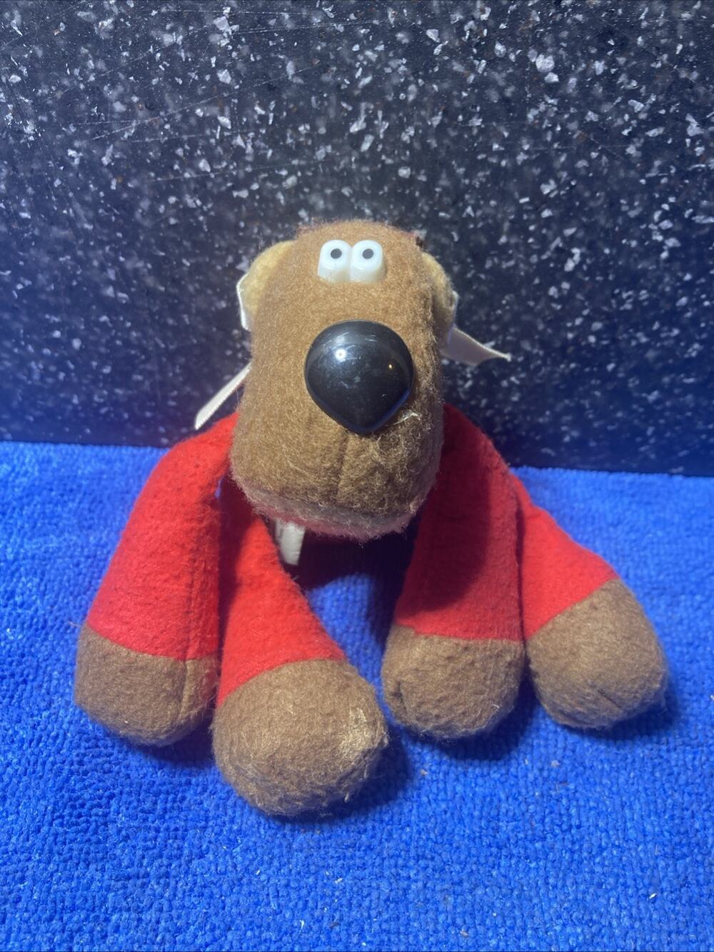 Vintage 1986 Hallmark Rodney / Randy Reindeer In Red Pajamas 6" Hallmark Plush